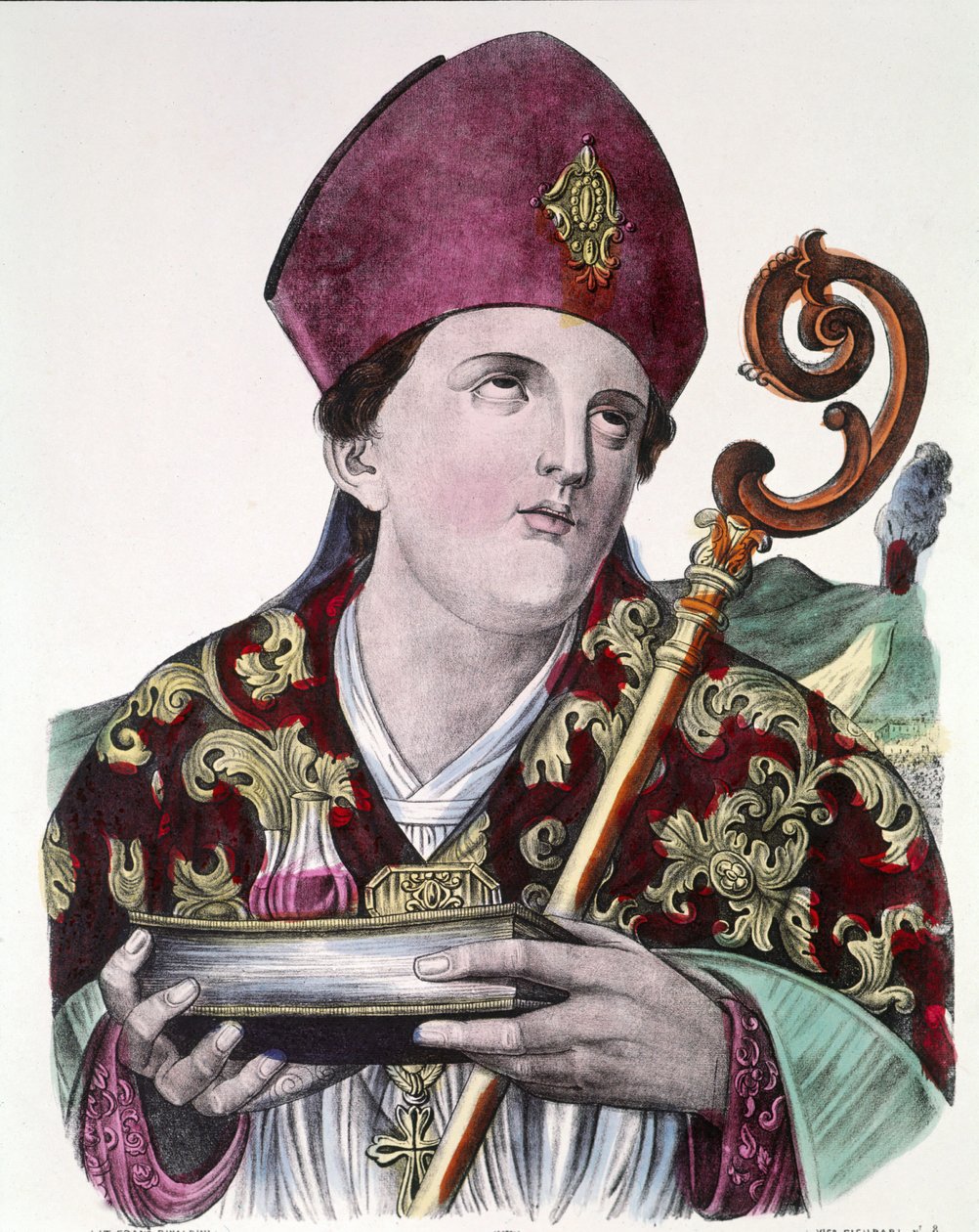 Saint Gennaro or Saint Janvier, patron of the city of Naples, holding in his hands the ampoule containing his blood by Unknown artist