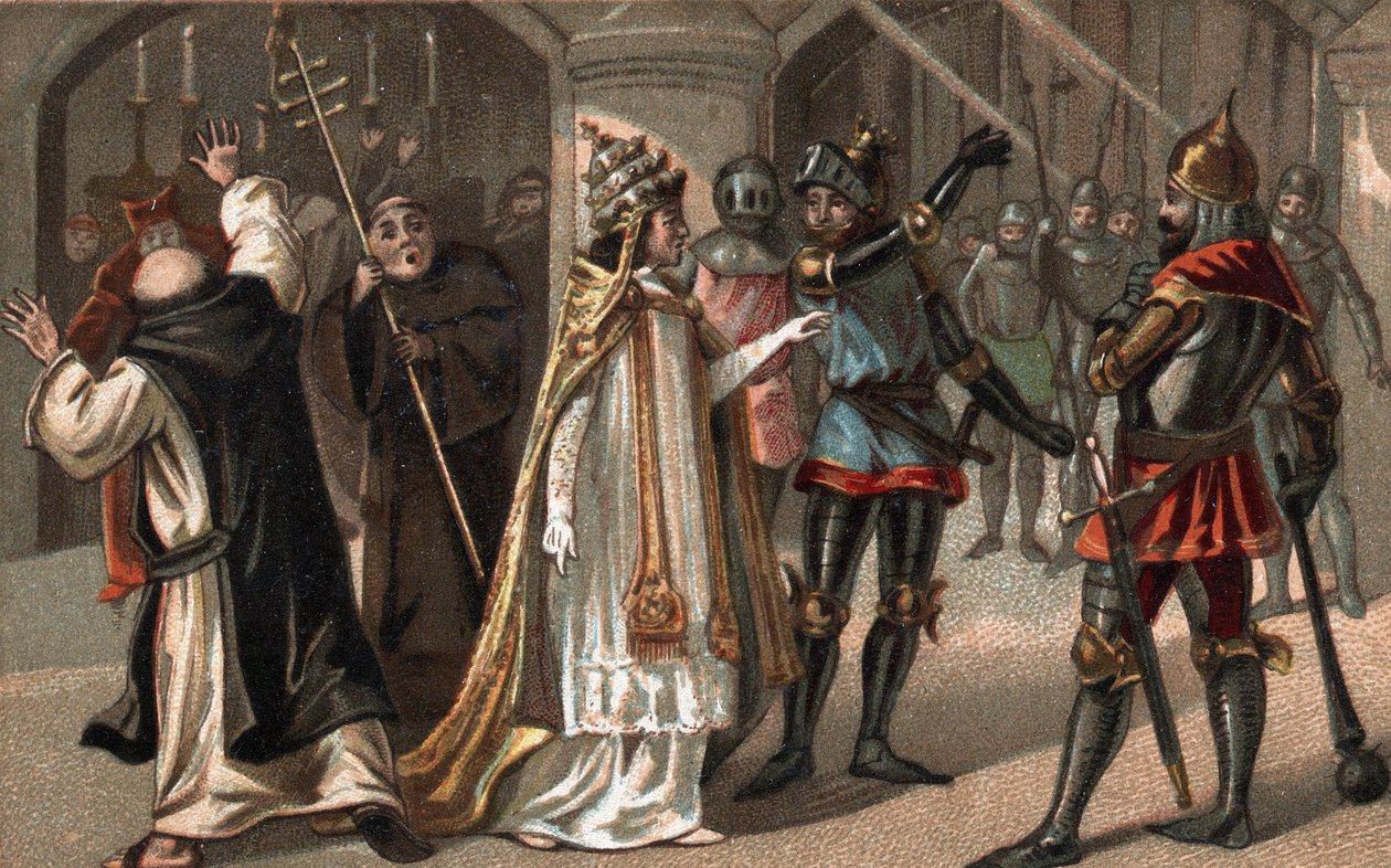Sciarra Colonna slapping Pope Boniface VIII across the face by Unknown artist