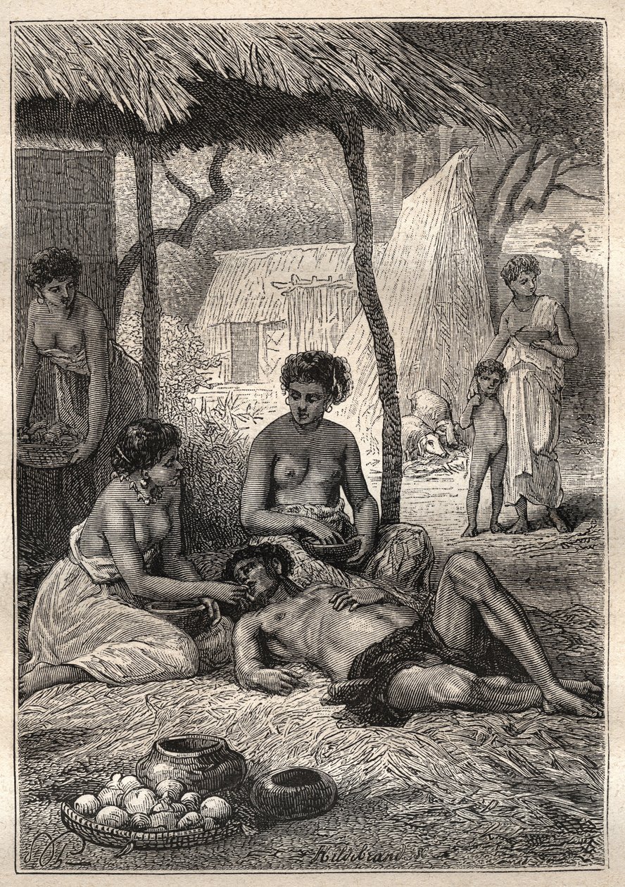 Second voyage of Captain James Cook: an island who spent his day being swallowed by his wives by Unknown artist