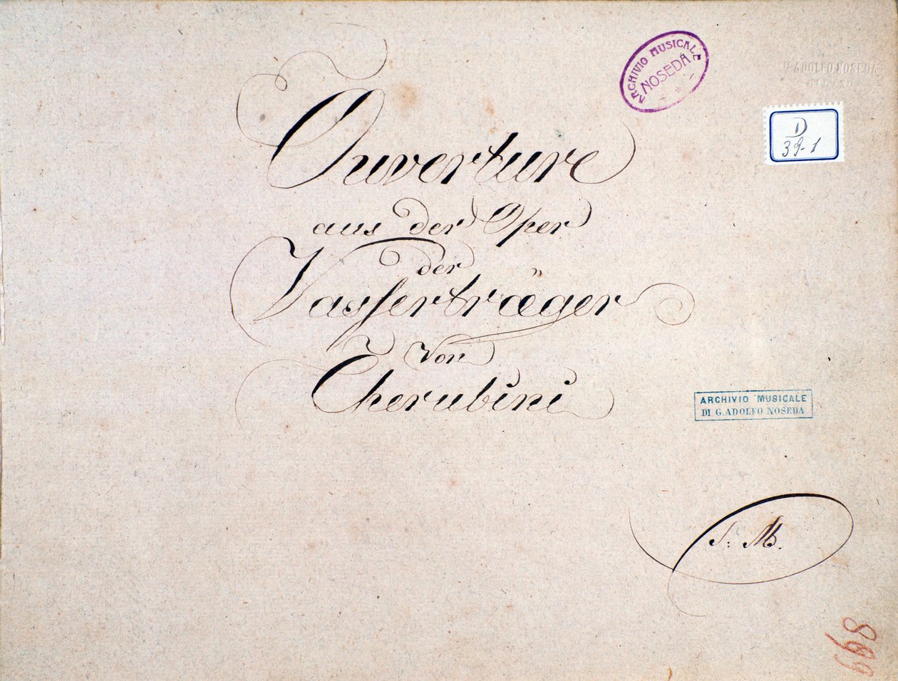 Sheet music of The two days (overture), opera by Luigi Cherubini by Unknown artist