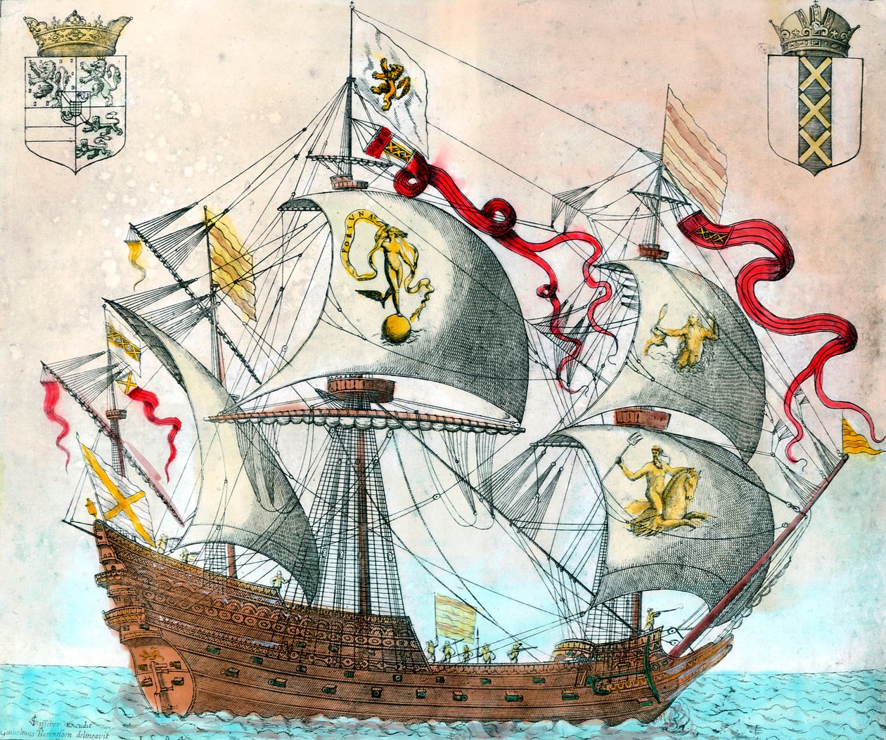 Spanish Ship Of The 16th Century By Unknown Artist