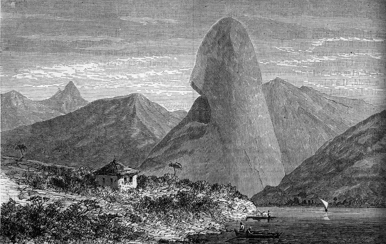 Sugarloaf Mountain, Near Rio de Janeiro, Brazil. Engraving in Le Journal de la Jeunesse by Unknown artist