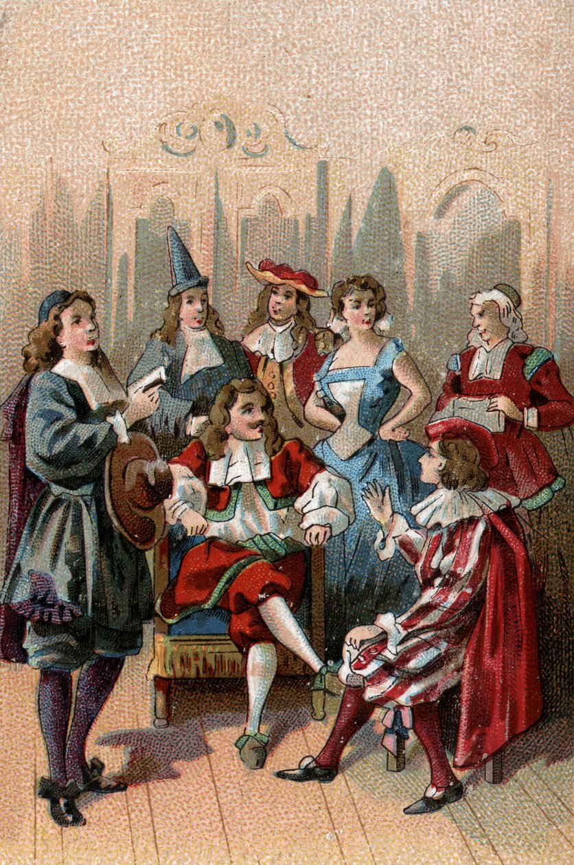 The Theatre in the Ages: Jean Baptiste Poquelin, known as Moliere, and His Troupe by Unknown Artist