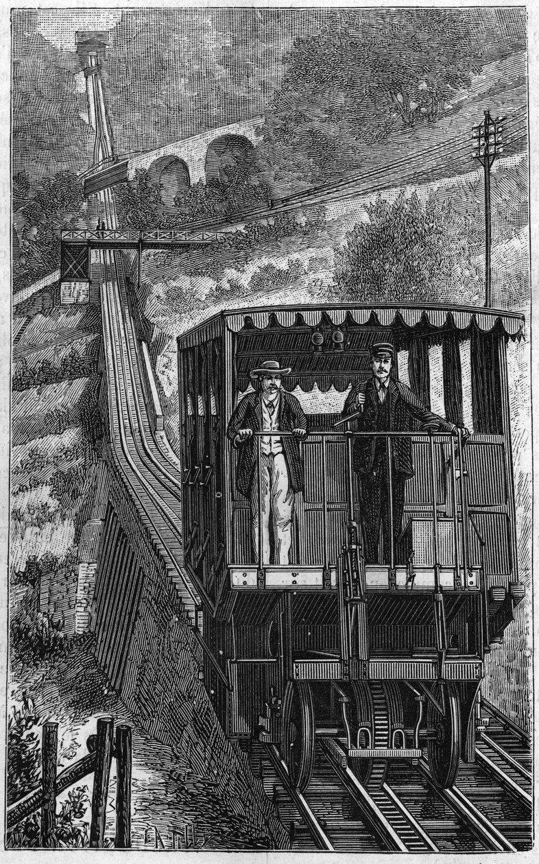 Territet Glion railroad. Glion line in Switzerland in 1884 by Unknown artist