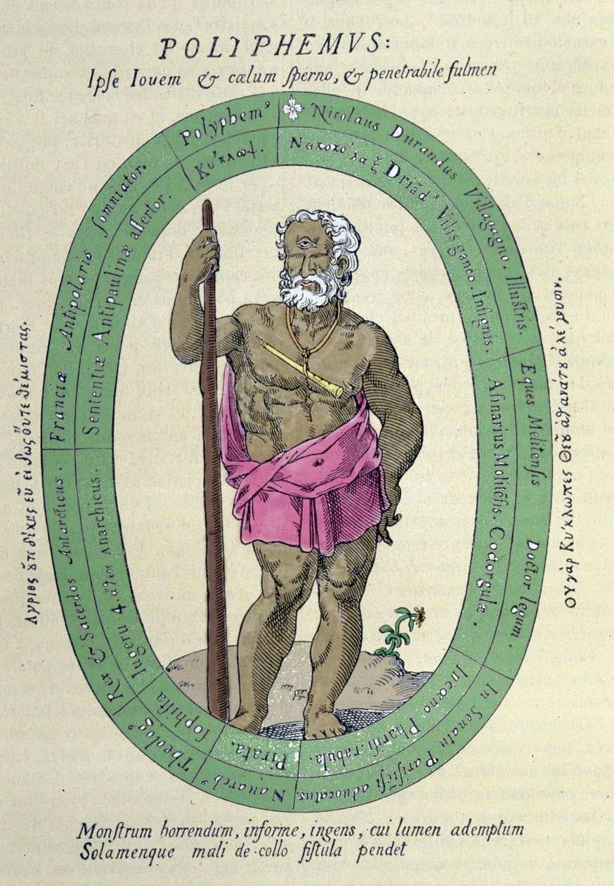 The Cyclops Polyphemus, satire against Nicolas Durand de Villegagnon, French military and explorer by Unknown artist