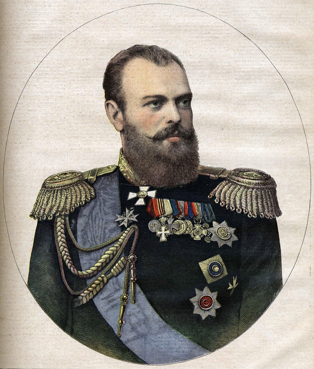 The Emperor (Tsar) of Russia Alexander III Engraving of 1891 by Unknown artist