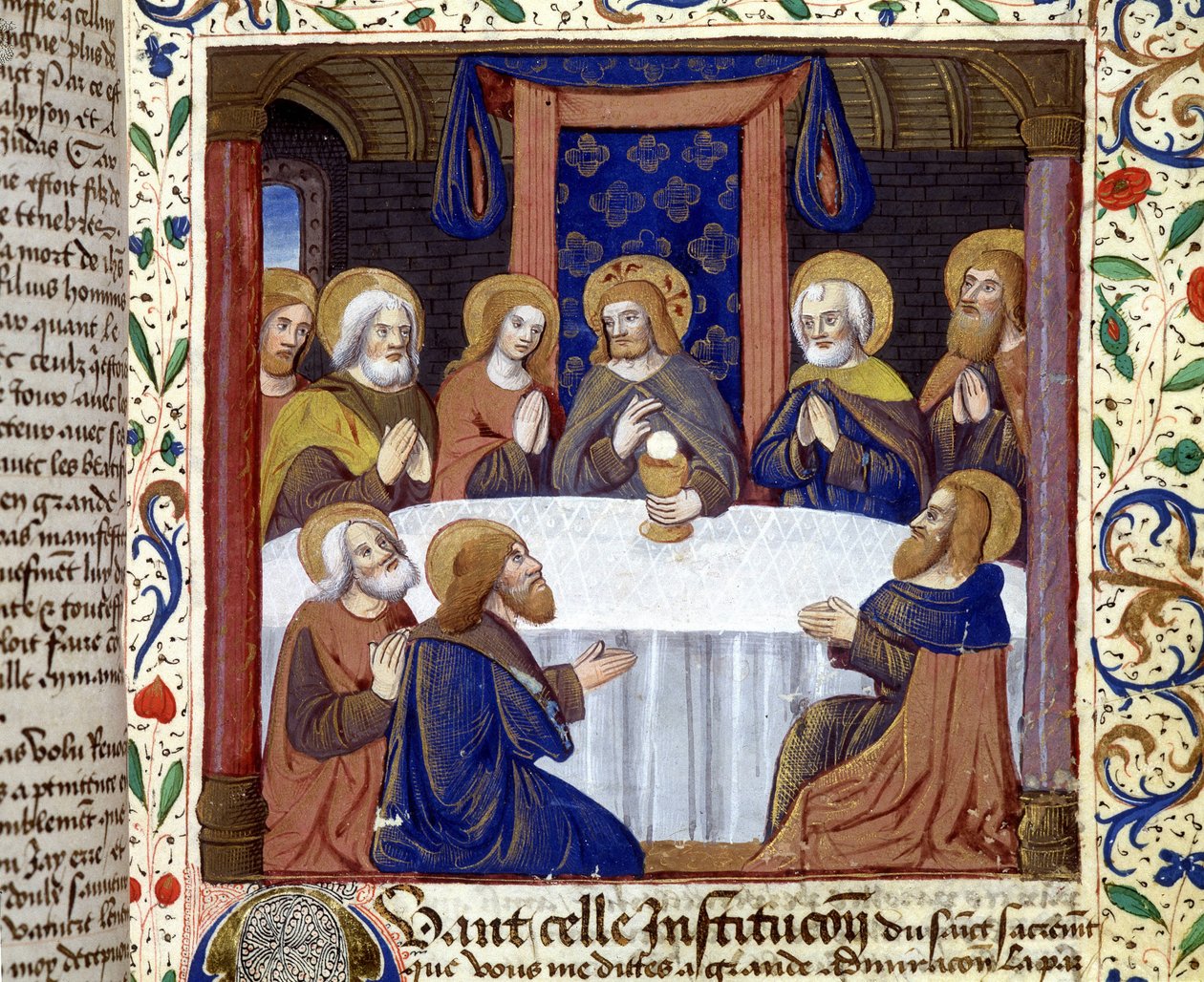 The Last Supper (Detail) - Illumination of the Middle Ages by Unknown artist