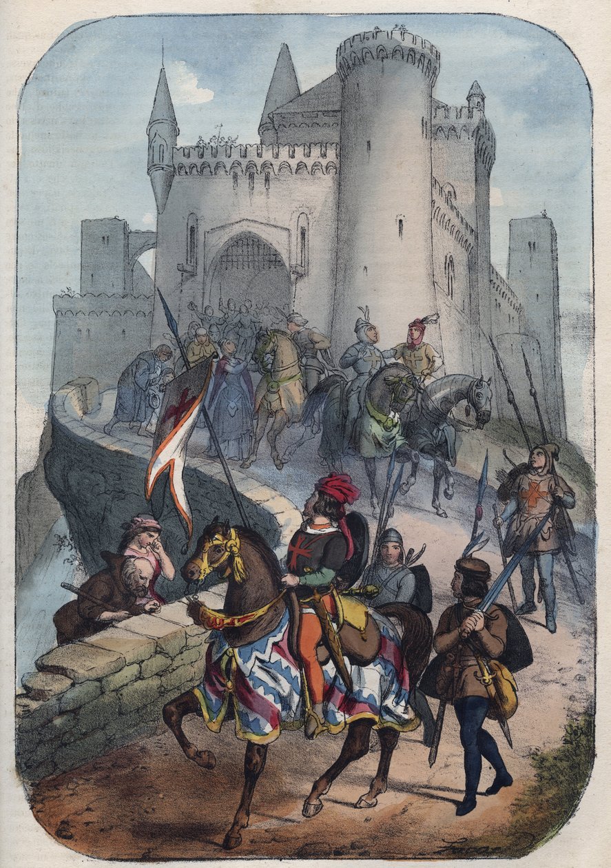 The Lombards depart for the first Crusade at the end of the 11th century by Unknown artist