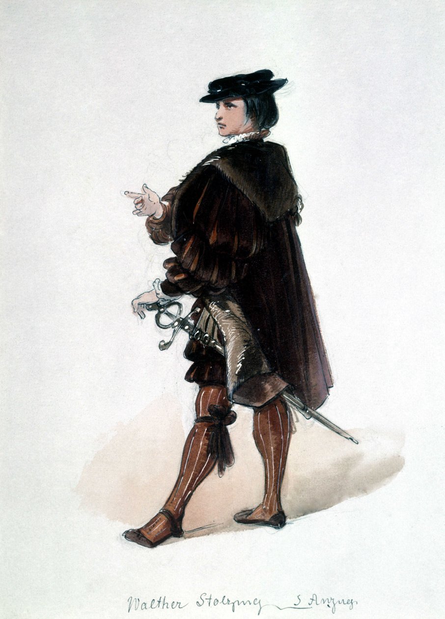 The Master Singers of Nuremberg, opera created by Richard Wagner: costume by Walther von Stolzing for the first performance. Wagner Museum Bayreuth by Unknown artist