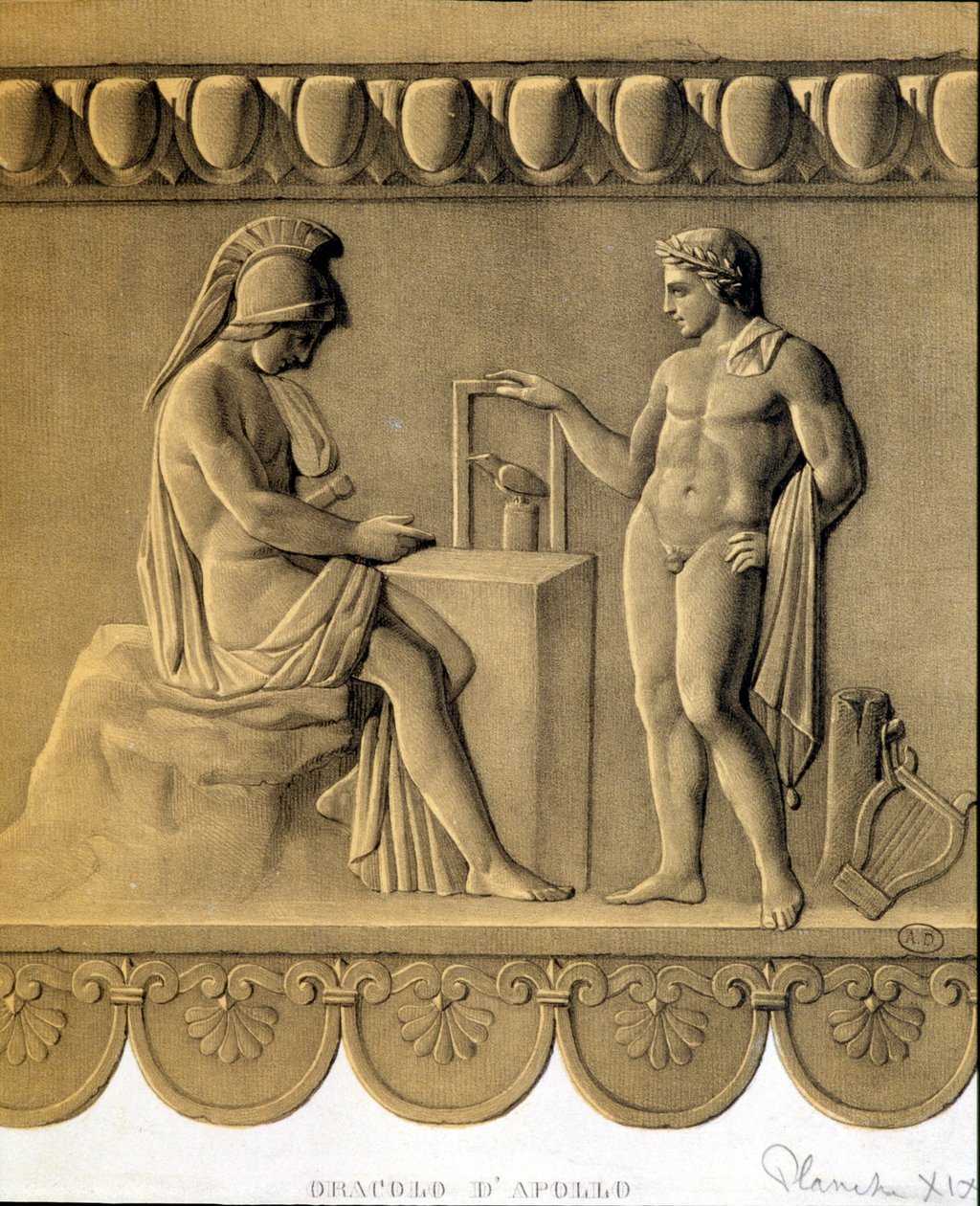 The Oracle of Apollo - facsimile of a Greek bas-relief by Unknown artist