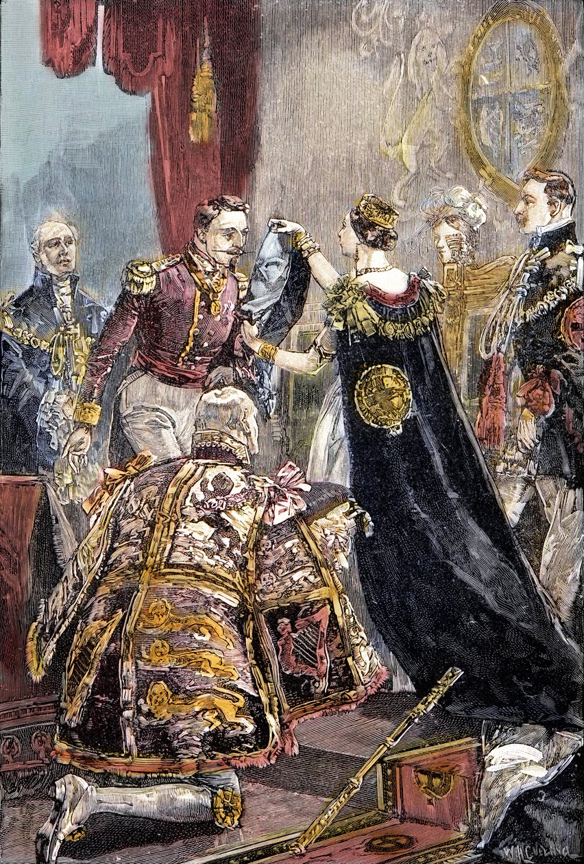 The Queen Victoria investing the Emperor of the French with the Order of the Garter at Windsor Castle by Unknown artist