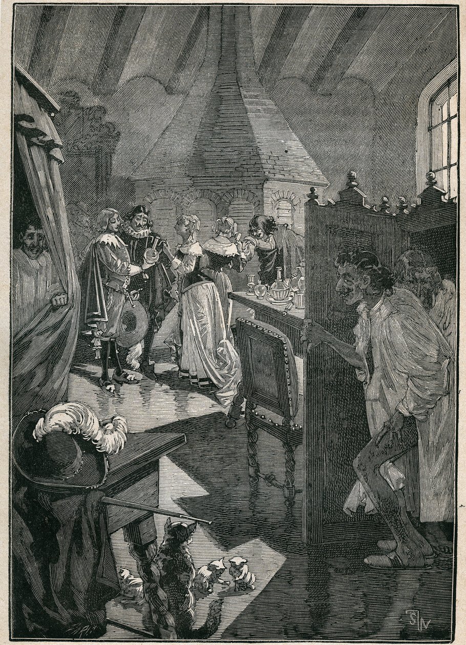 The art of glass: the glassmakers. Engraving from 1885 in 