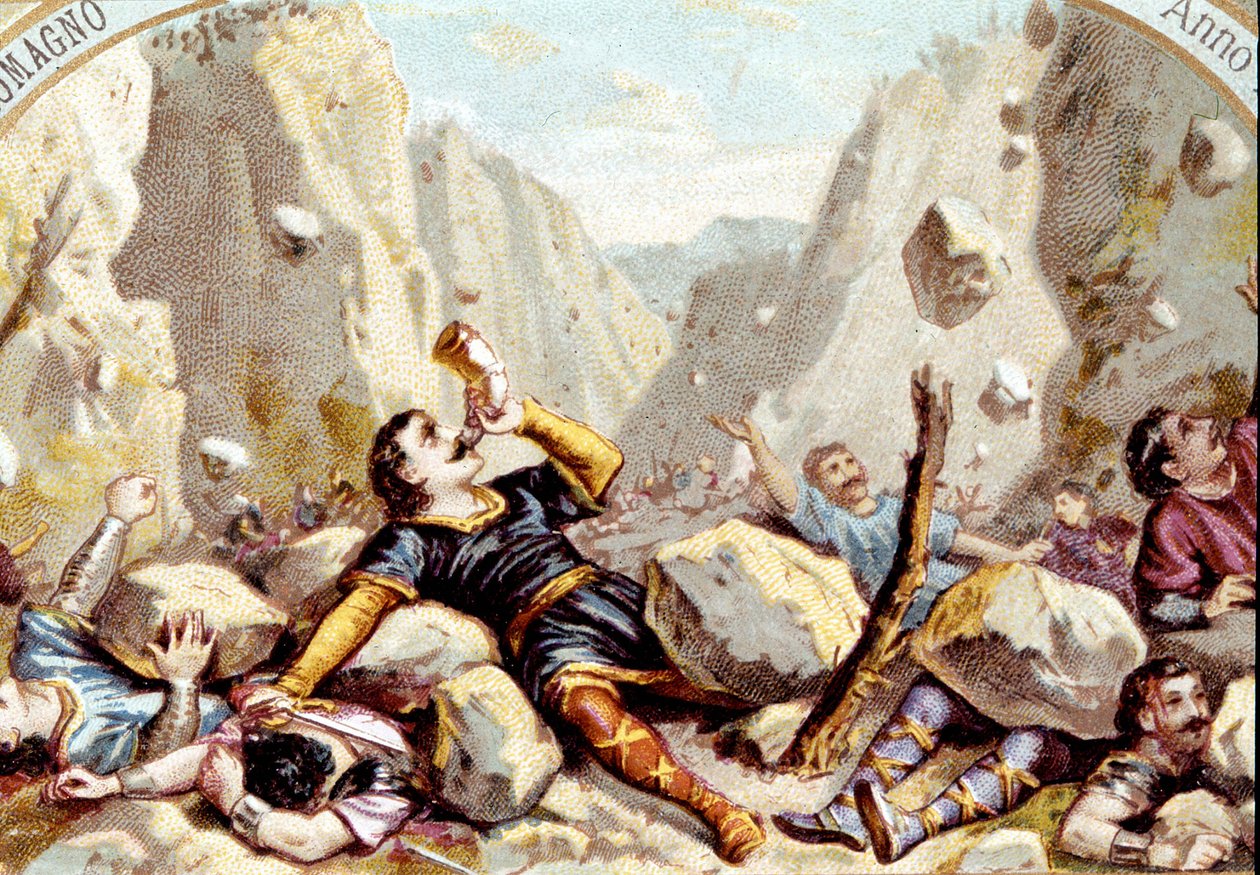 The Death of the Knight Roland at the Battle of Roncesvaux by Unknown artist