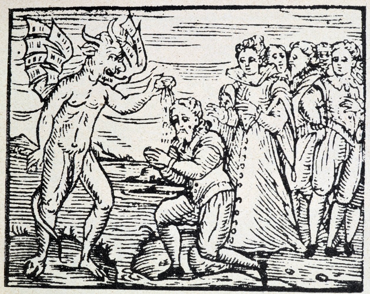 The Devil Baptizing Men and Women in Prayer by Unknown artist