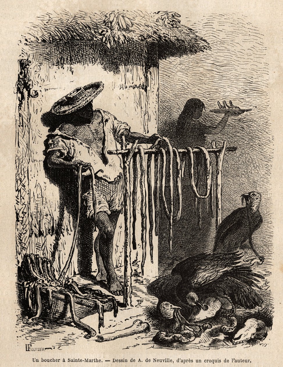 The stall of a butcher in the suburbs of Sainte Martha (Santa Marta, Colombia) by Unknown artist