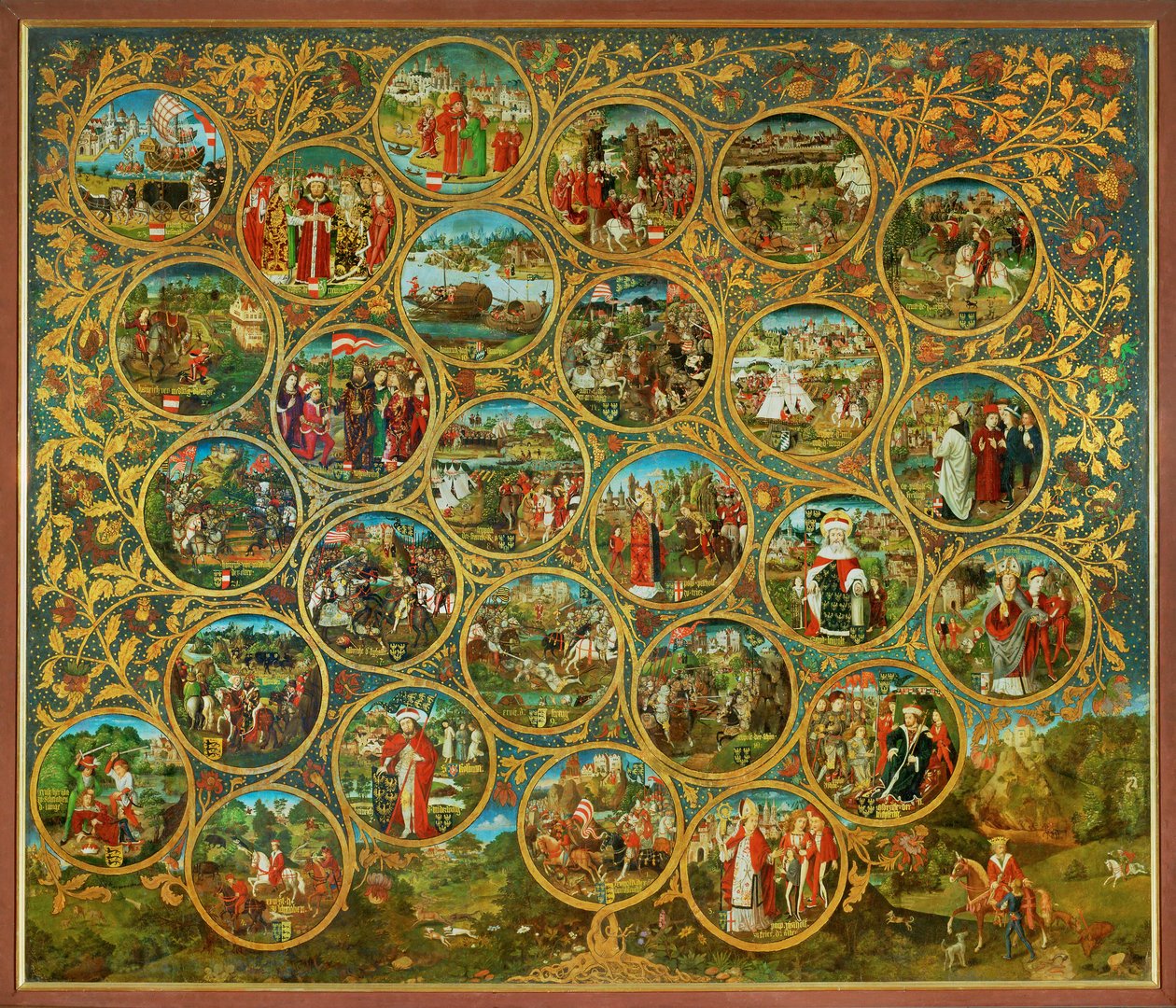 The Family Tree of the Babenberg Margraves and Dukes, First Rulers of Ostarrichi by Unknown Artist