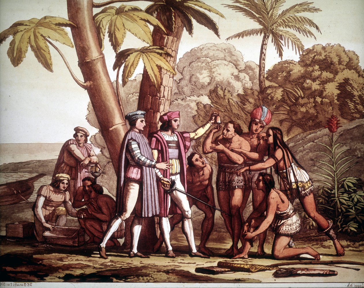The First Indians Who Appeared to Christopher Columbus on His Arrival in America, in 