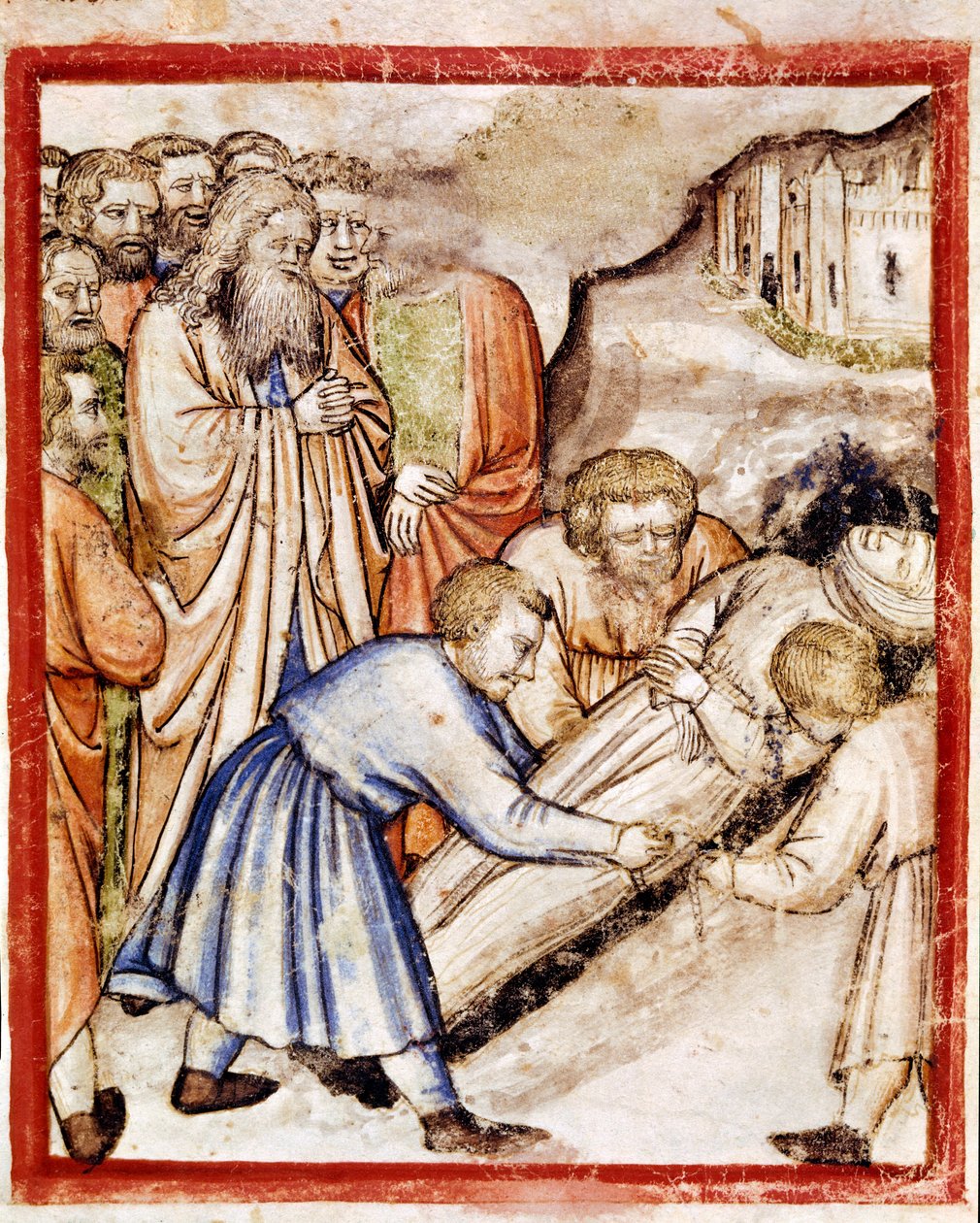 The funeral of Sarah Miniature from codex 212 (or padovano codice or Bible of Padua) by Unknown artist