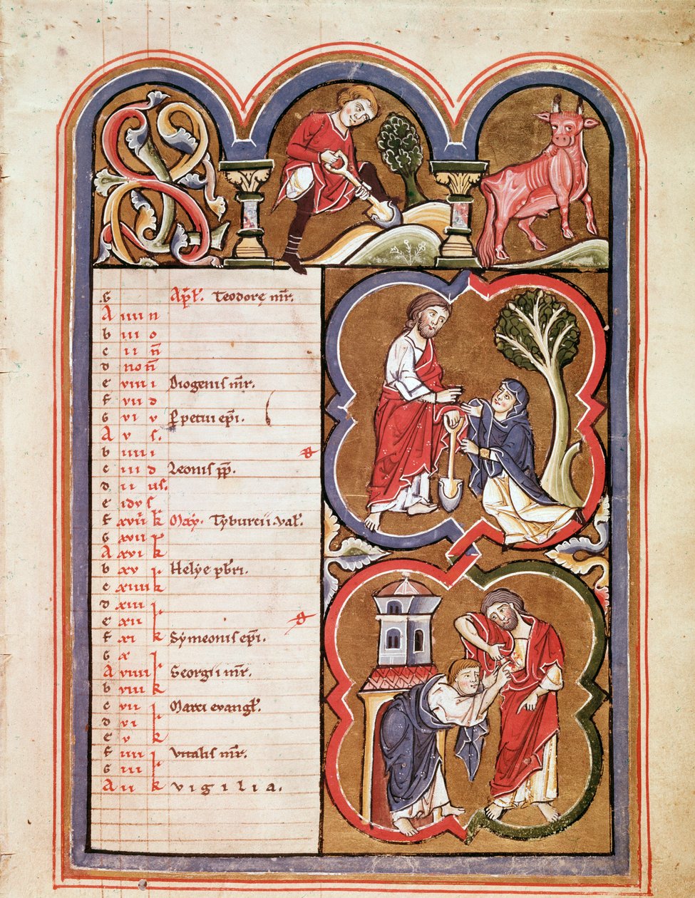 The month of April, Noli me tangere, the incredulity of Saint Thomas by Unknown artist