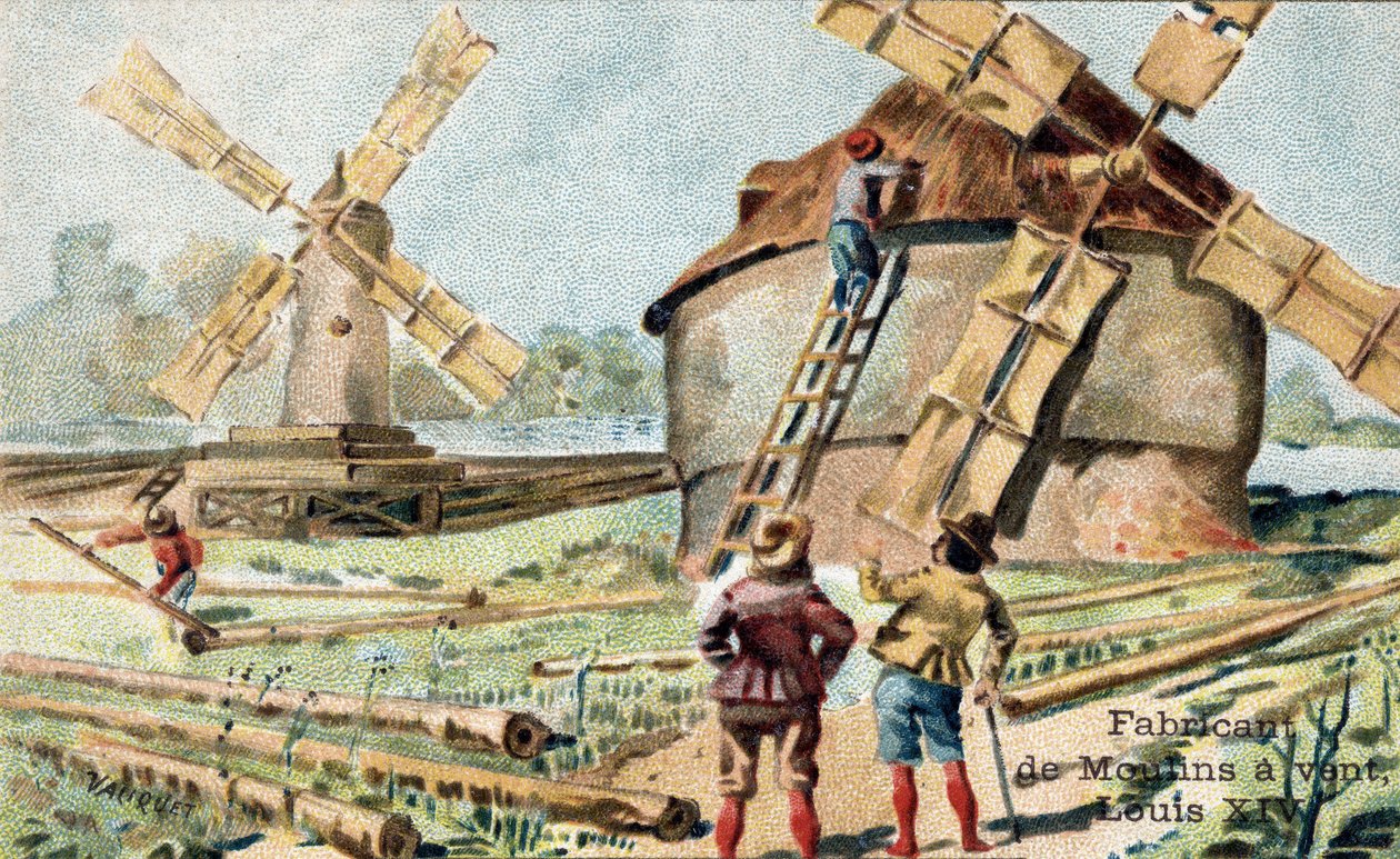 The profession of manufacturer of windmills at the beginning of the 18th century. by Unknown artist