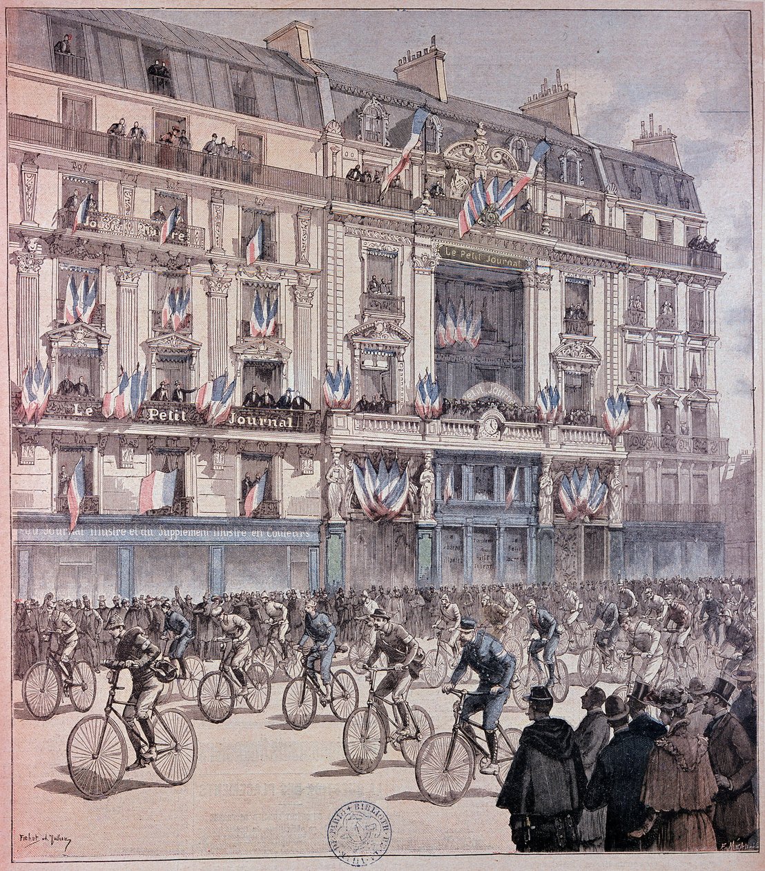 The start of the Paris-Brest race - in Petity journal of 12/09/1891 by Unknown artist