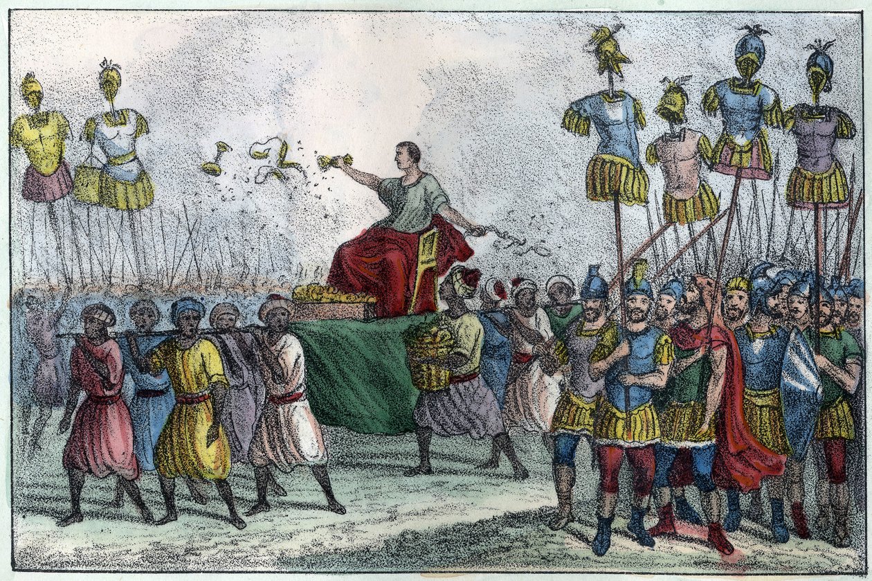 The triumph of Bélisaire (Belisarius) (c. 505-565), General Byzantine. He takes over North Africa from the Vandals in 533-534. in 
