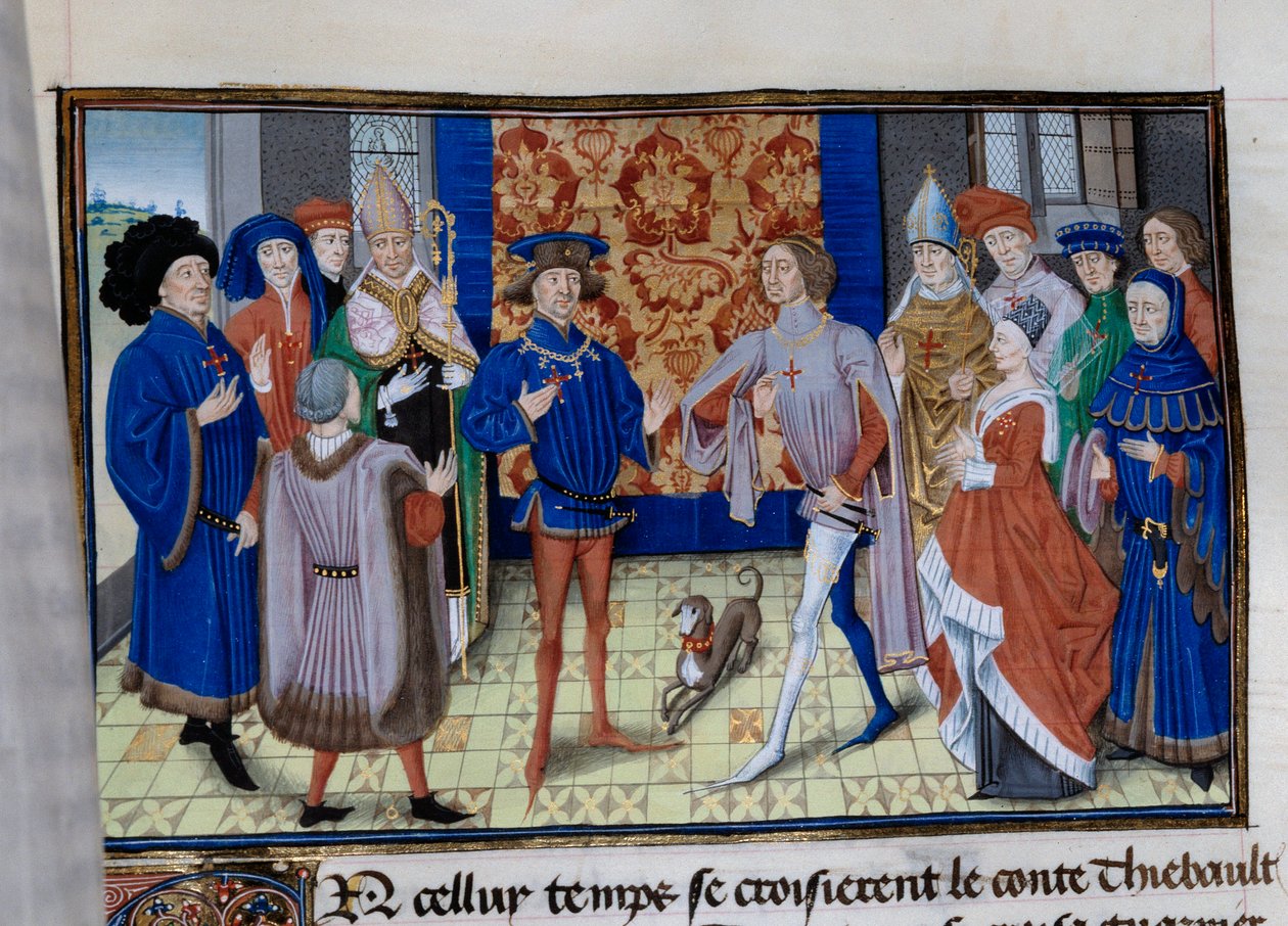 Thibaut III of Champagne, Louis, Count of Blois and Chartres, and Baudouin IX of Flanders, known as Baudouin I of Constantinople, meet by Unknown artist