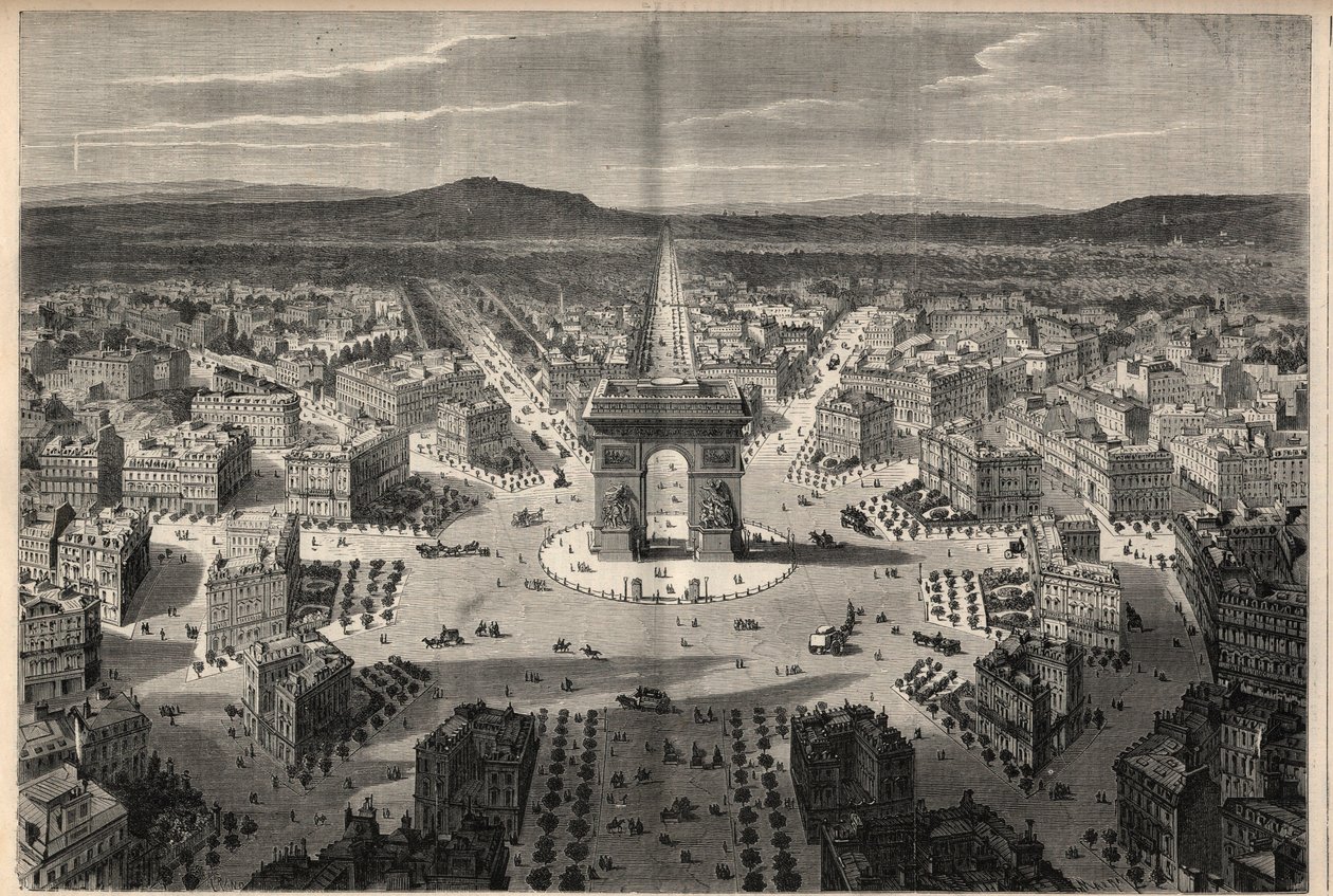 Transformations of Paris under the Second Empire, Haussmann Paris: general view of the roundabout of Place de l