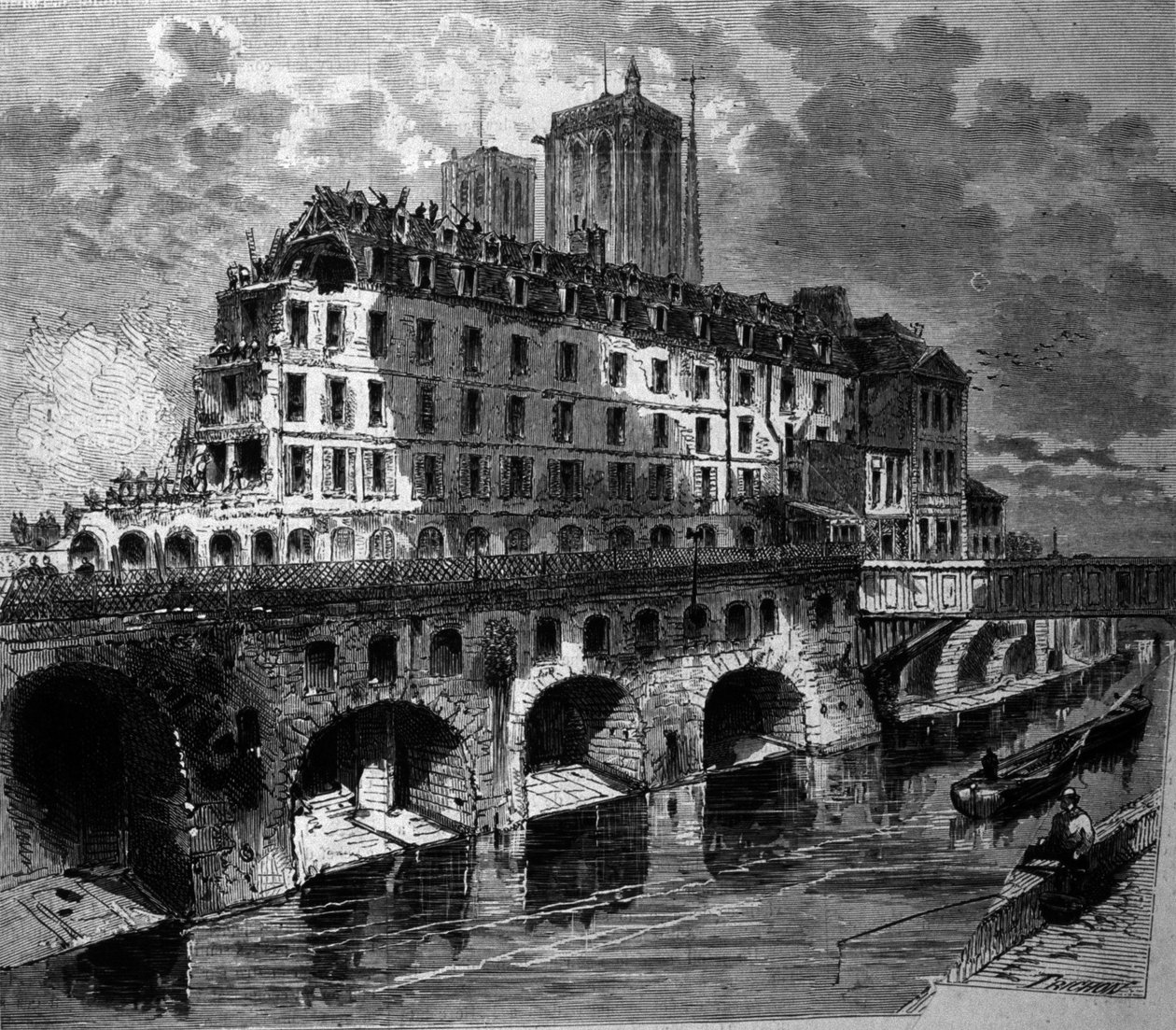 Transformations of Paris Under the Second Empire, Haussmann Works: Demolition of the Former Hotel Dieu by Unknown artist