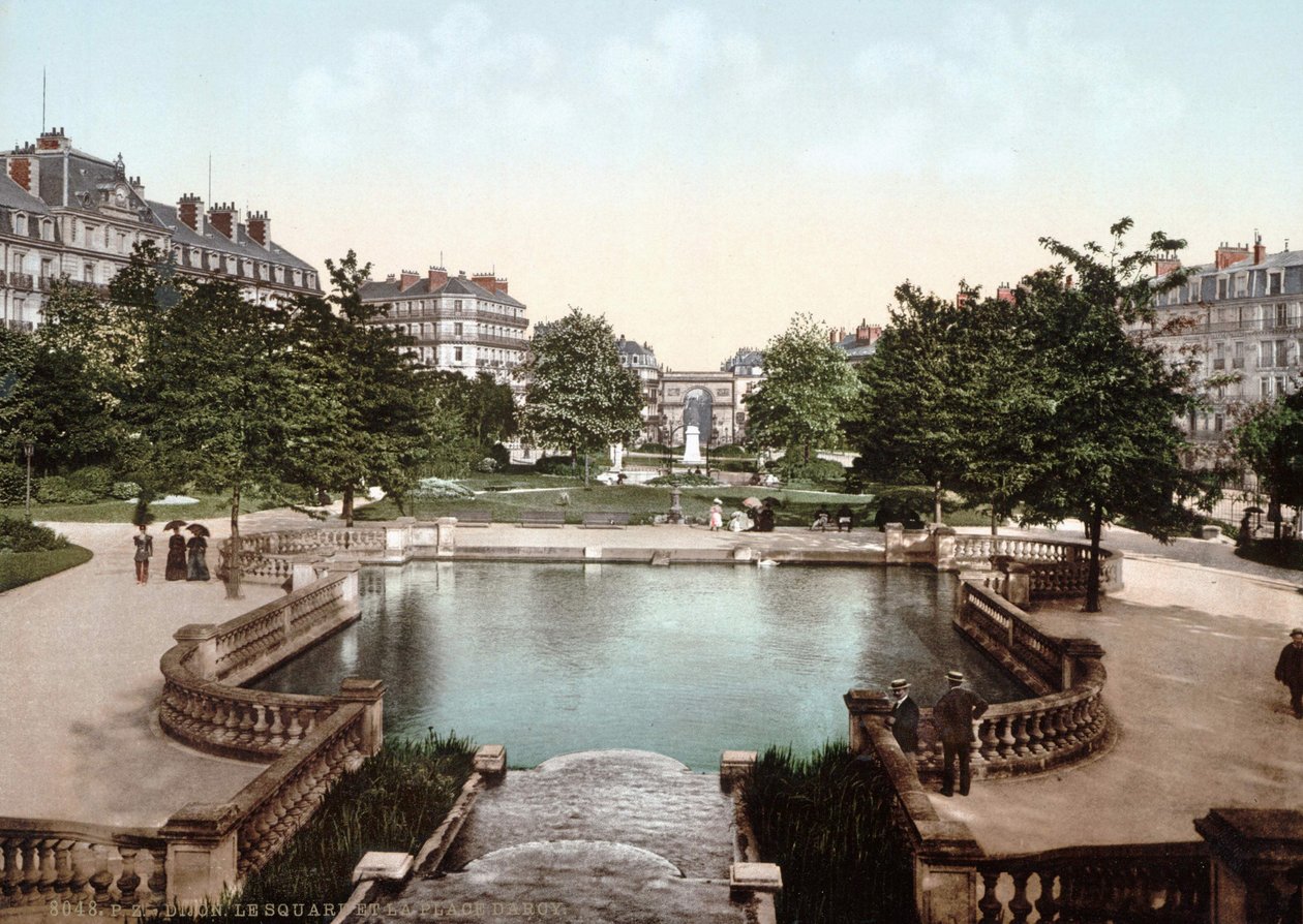 View of Dijon: Square and Square Darcy. Photochrome c. 1890 by Unknown artist