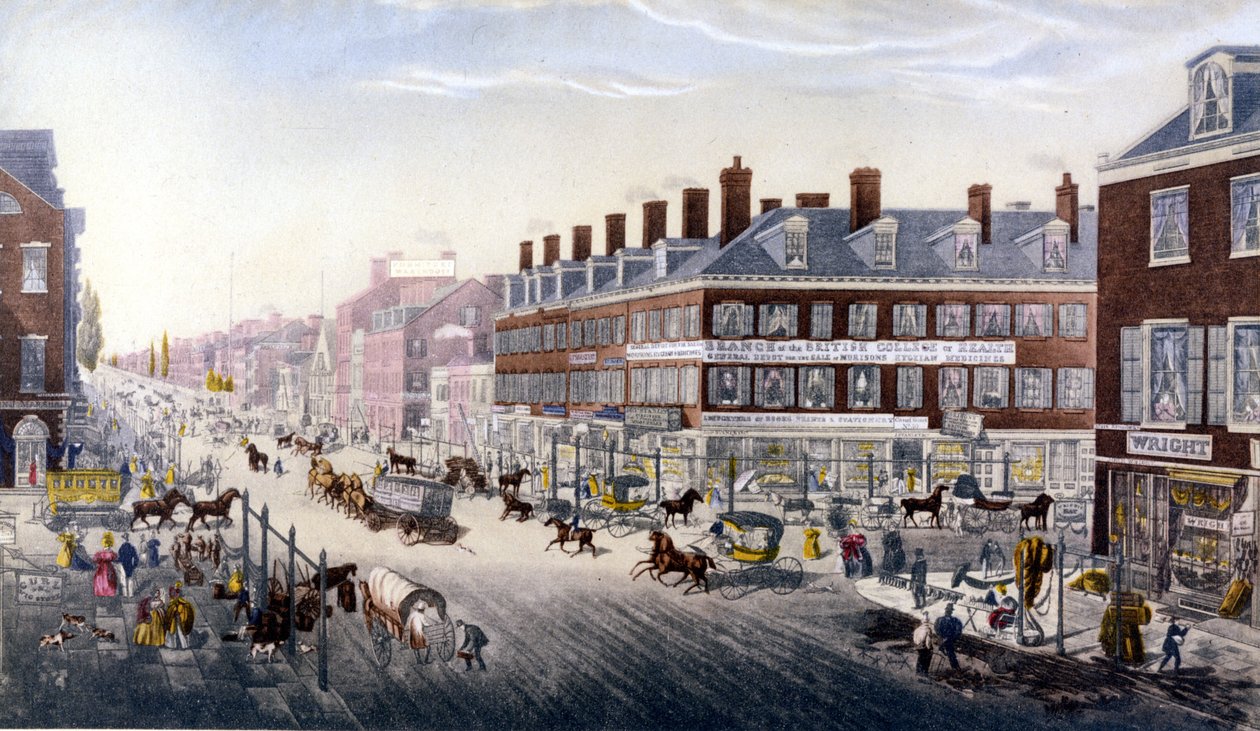 View of New York: Broadway. Engraving from 1840. by Unknown artist