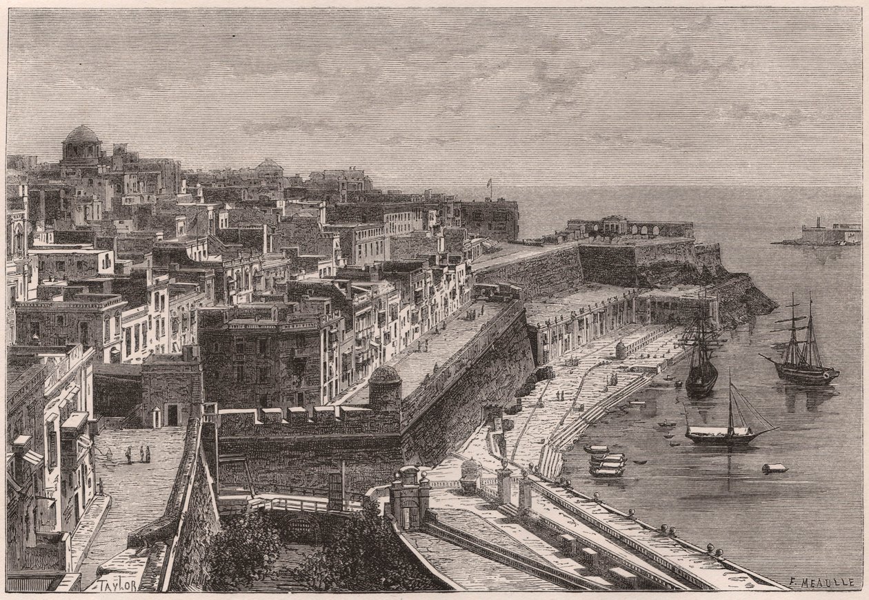 View of Valletta and its port in the 19th century by Unknown
