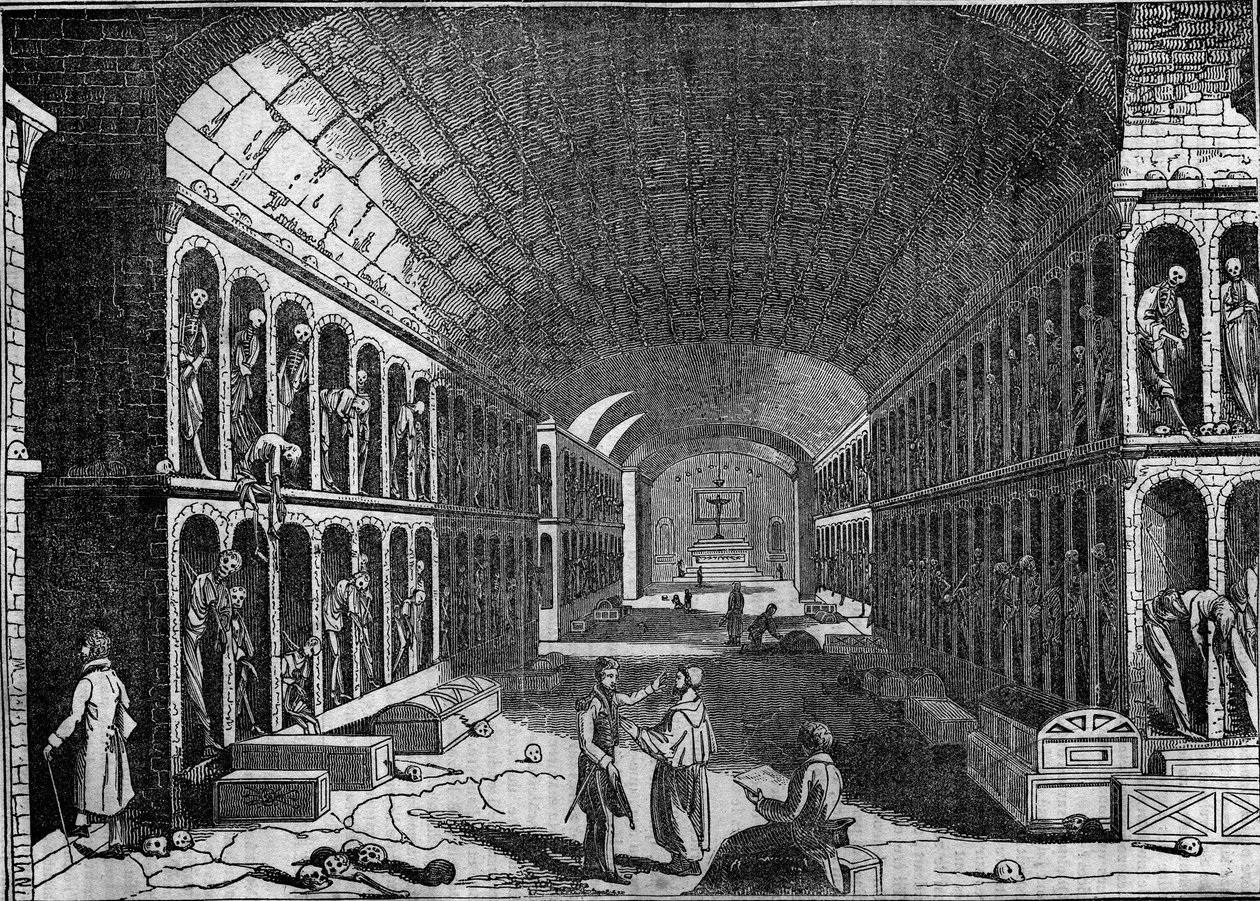 View of the Cemetery of the Capuchins in Palermo in the 19th century (Cimitero dei Cappuccini, Palermo) by Unknown artist