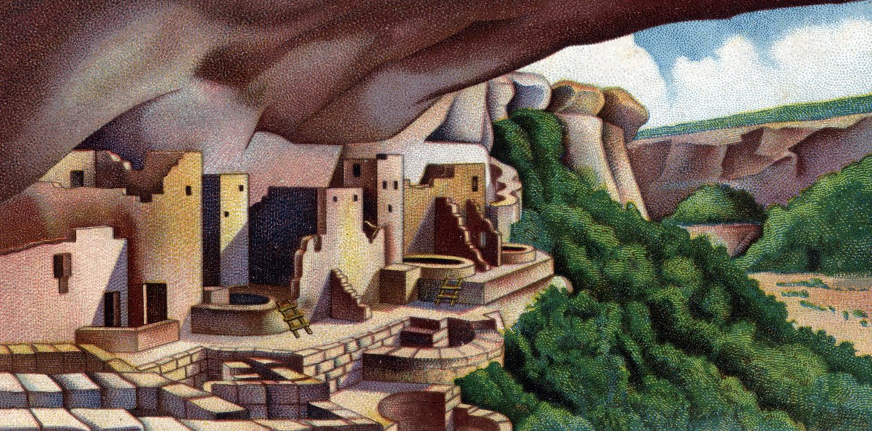 View of the Cliff Palace, Mesa Verde National Park, USA (1930s) by Unknown Artist