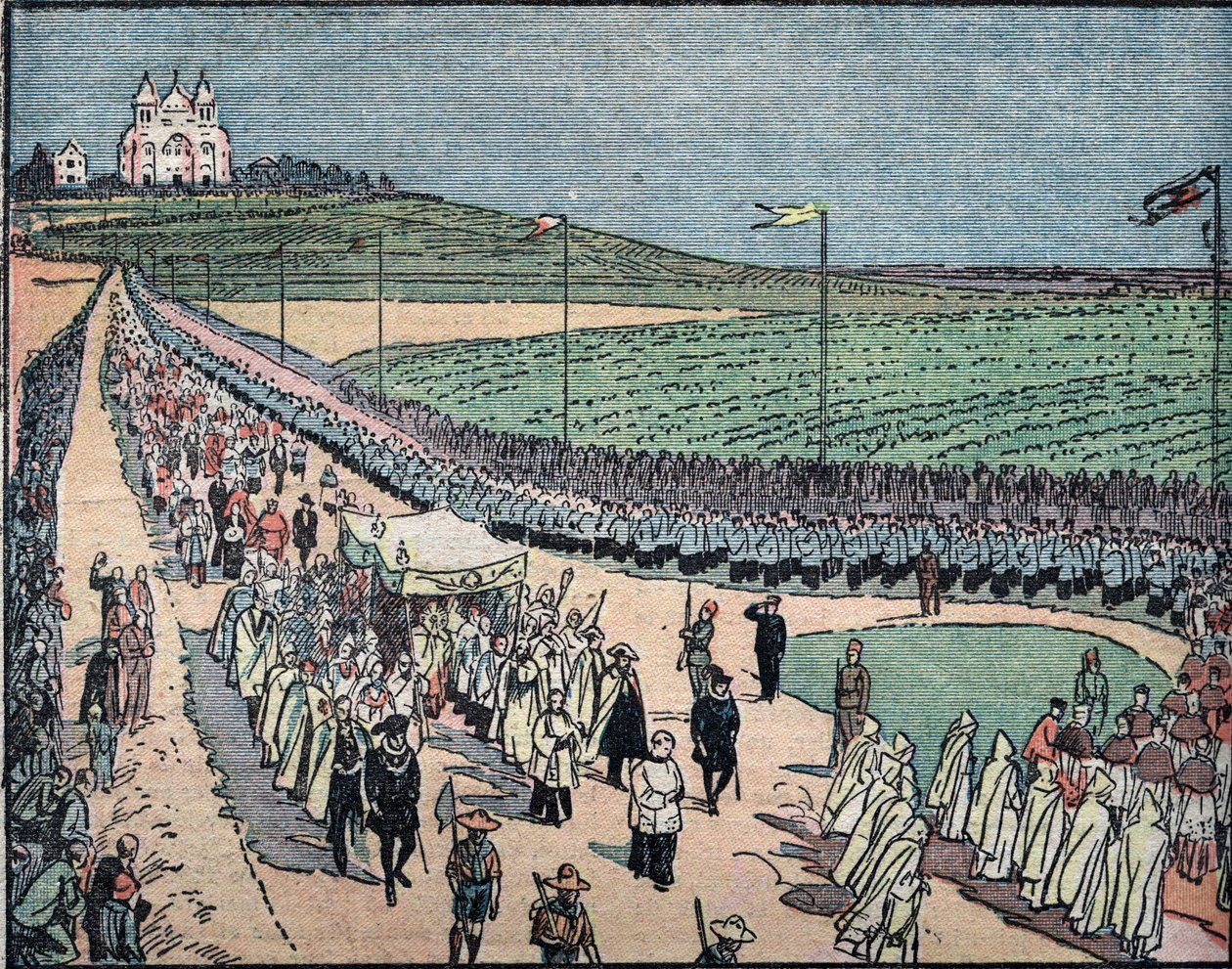 View of the Eucharistic Procession of the Eucharistic Congress of Carthage, Tunisia by Unknown Artist
