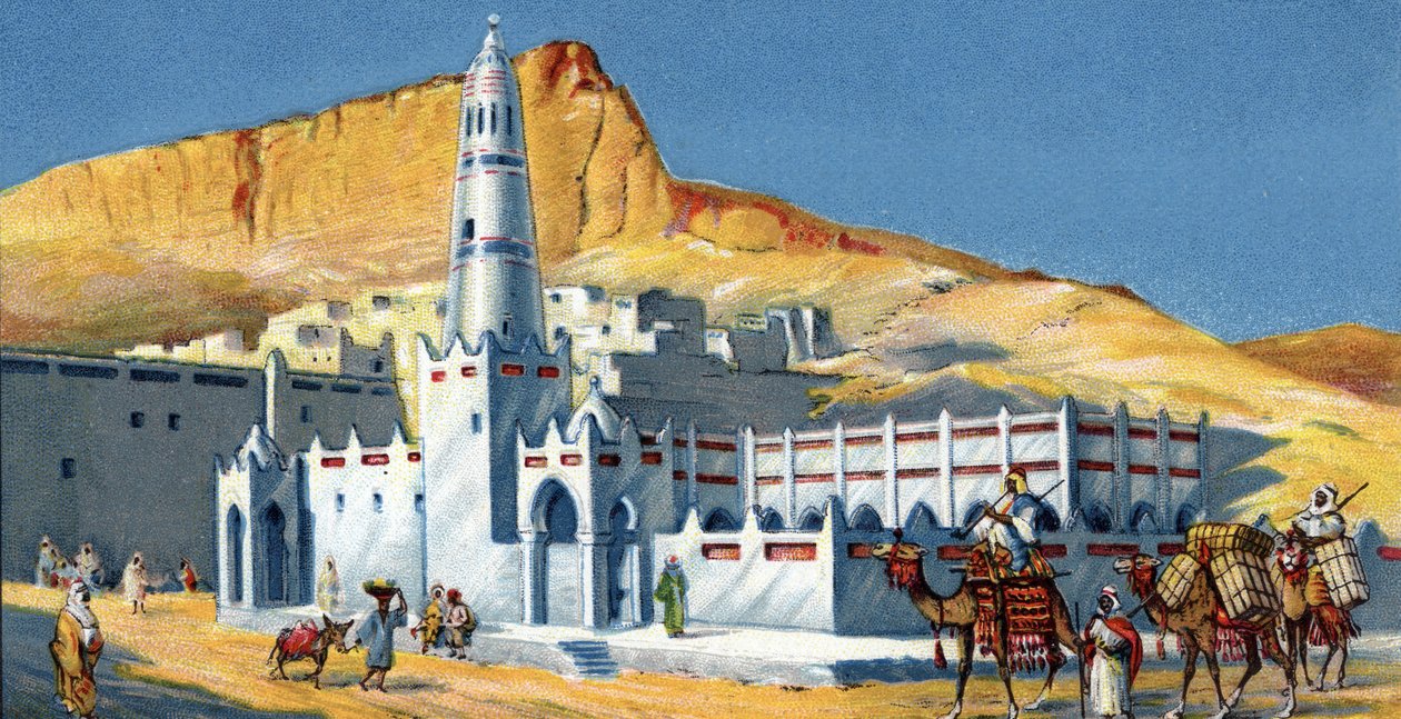 View of the Horeda Mosque, Hadramaout Desert, Yemen by Unknown Artist