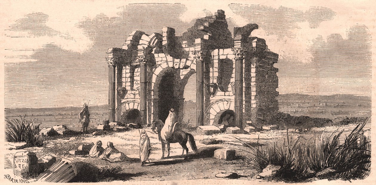 View of the Roman triumphal arch called Trajan in Algeria by Unknown