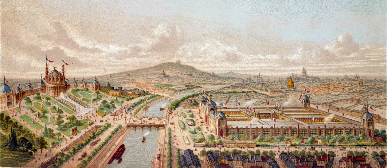 View of the Universal Exhibition in Paris in 1878. Engraving of the 19th century Paris, B.N. by Unknown artist