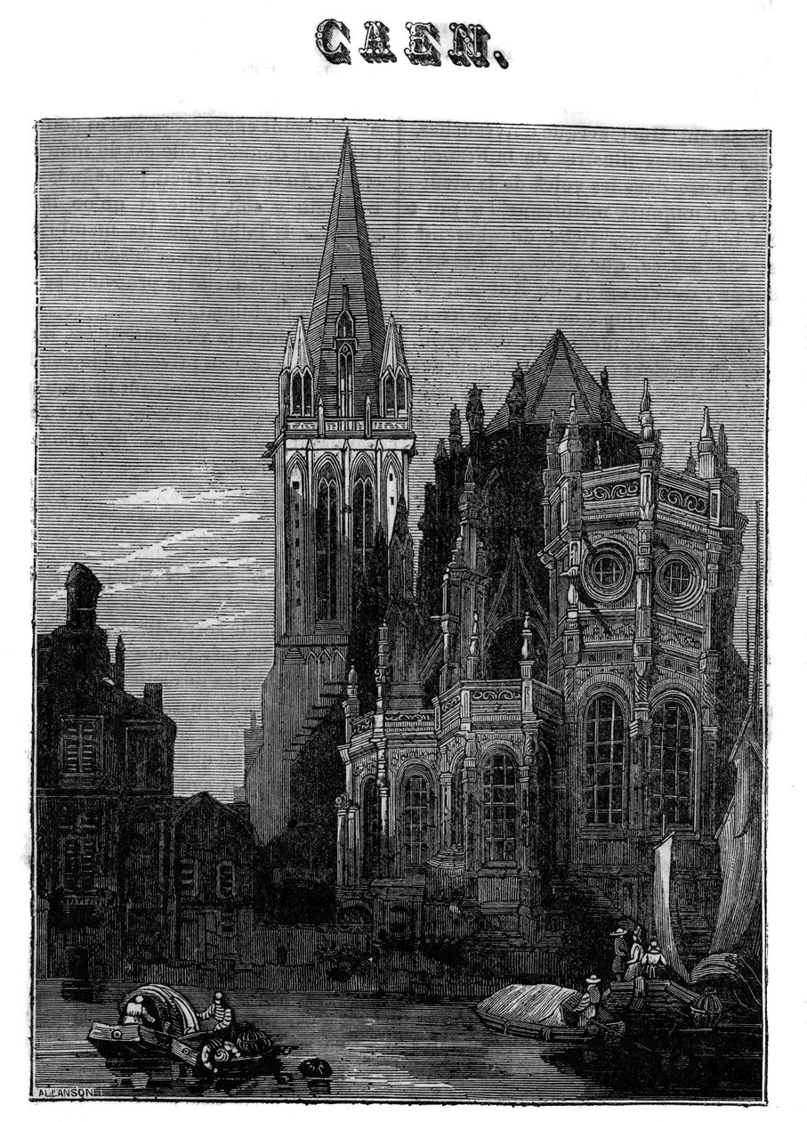 View of the city of Caen in Normandy in the 19th century by Unknown artist