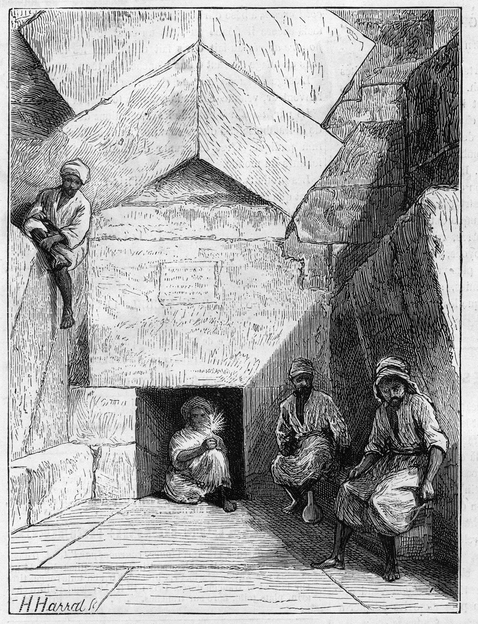 View of the entrance to the pyramid of Kheops in Giza, Egypt by Unknown artist