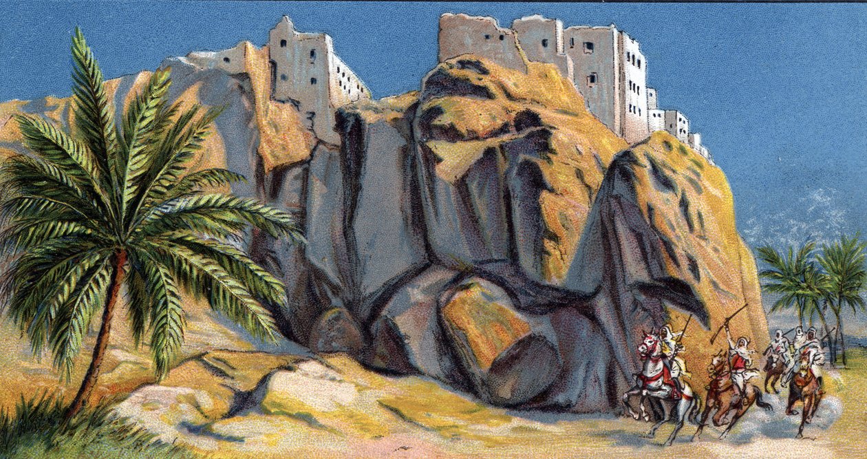 View of the Fortified Town of Al-Hadjaren, Yemen by Unknown Artist