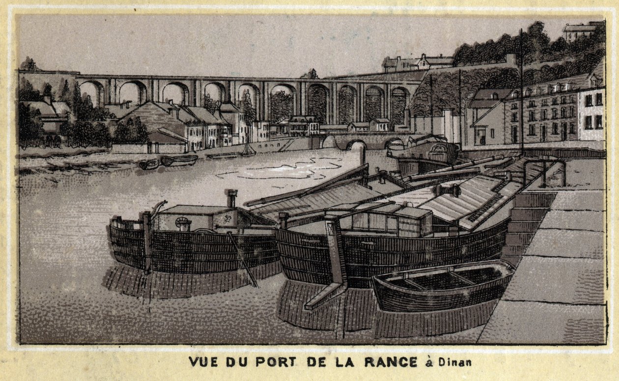 View of the port de la Rance in Dinan, Cote d