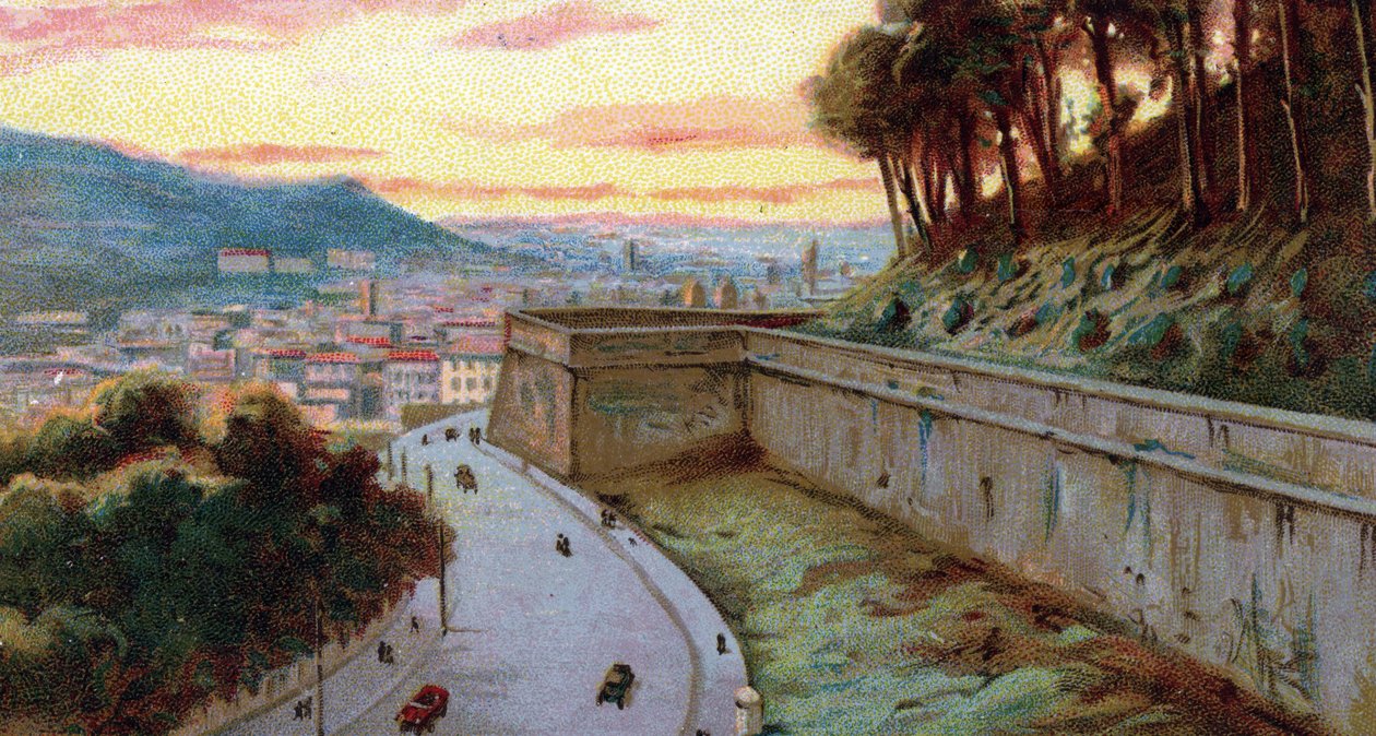 View of the walls of Viale Vaticano, Vatican City State and Rome, Italy (1930s) by Unknown Artist