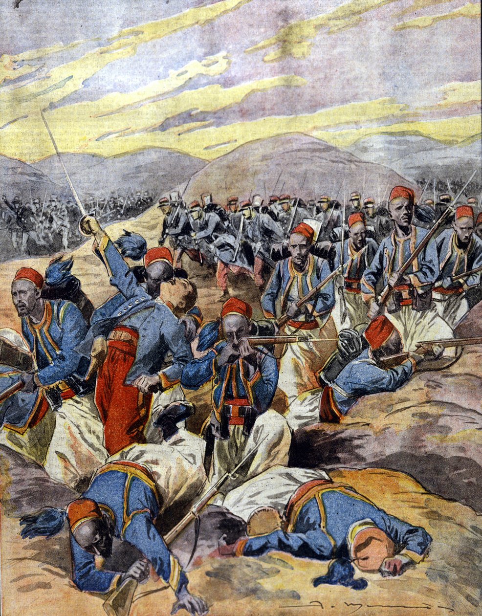 War 1914 - 1918: African Riders of the French Colonial Army in the Dunes of Flanders by Unknown Artist