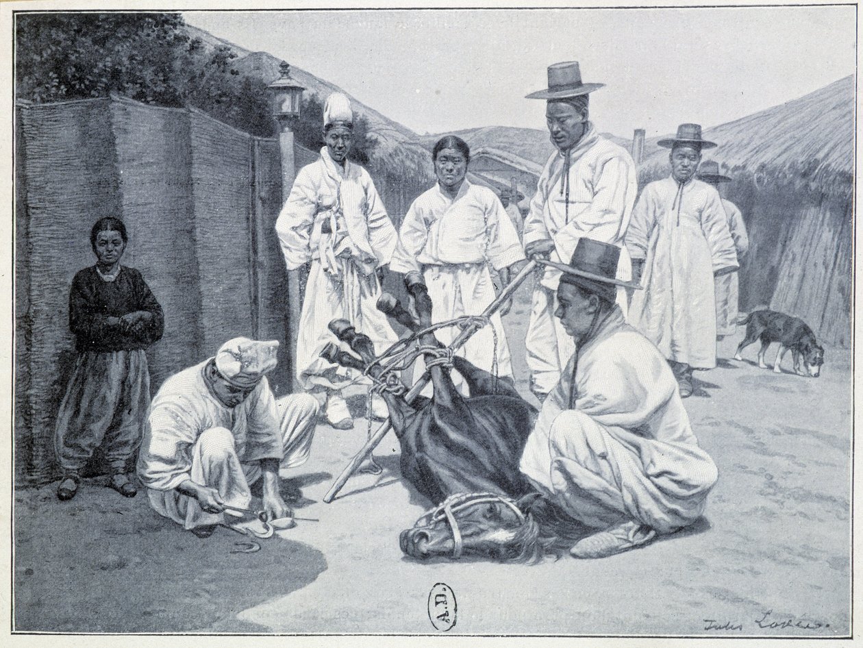 Way of fetching a horse in Korea by Unknown artist
