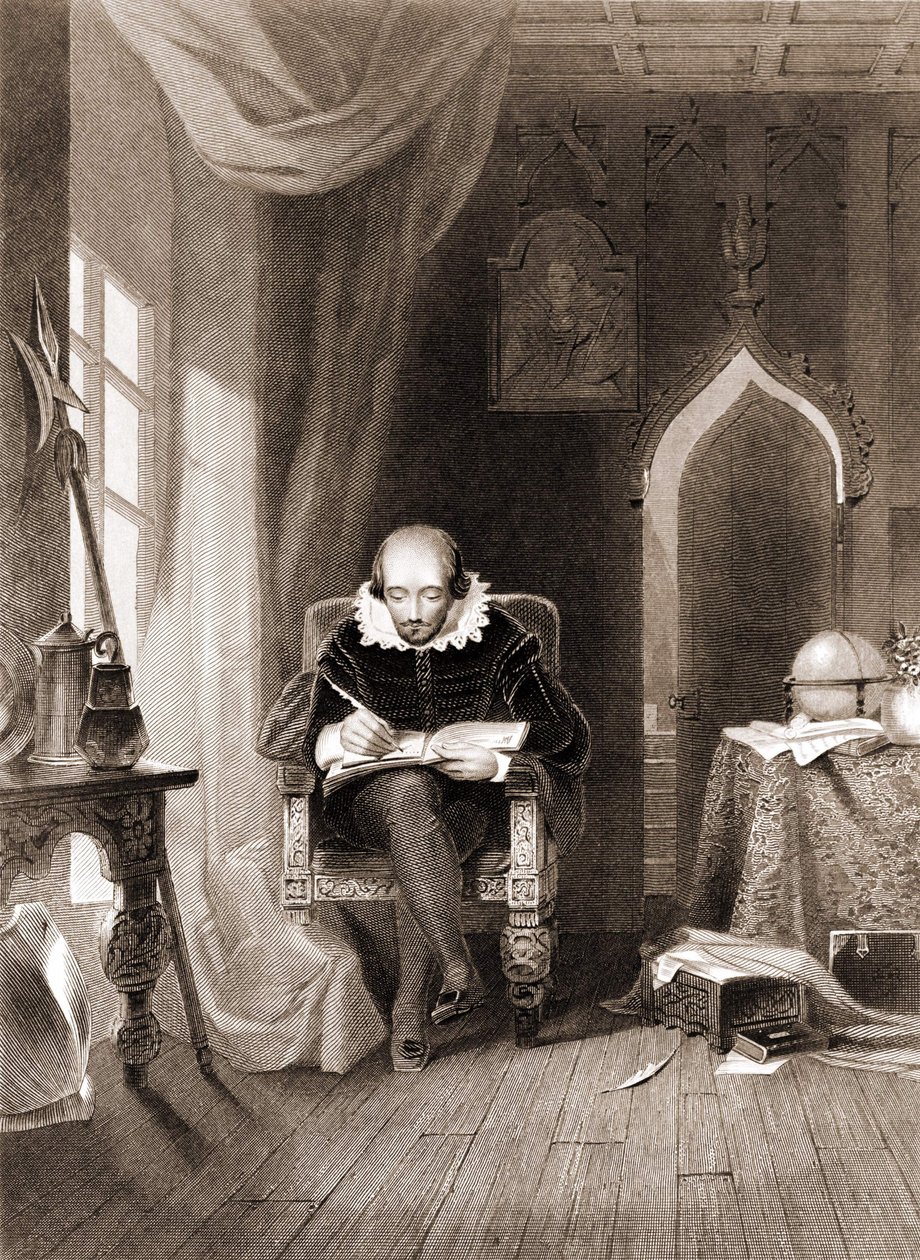 William Shakespeare in his office by Unknown artist