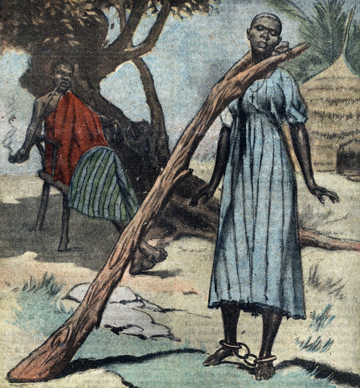 Woman from Belgian Congo Punished by Her Husband for Refusing Polygamy, Illustration from 