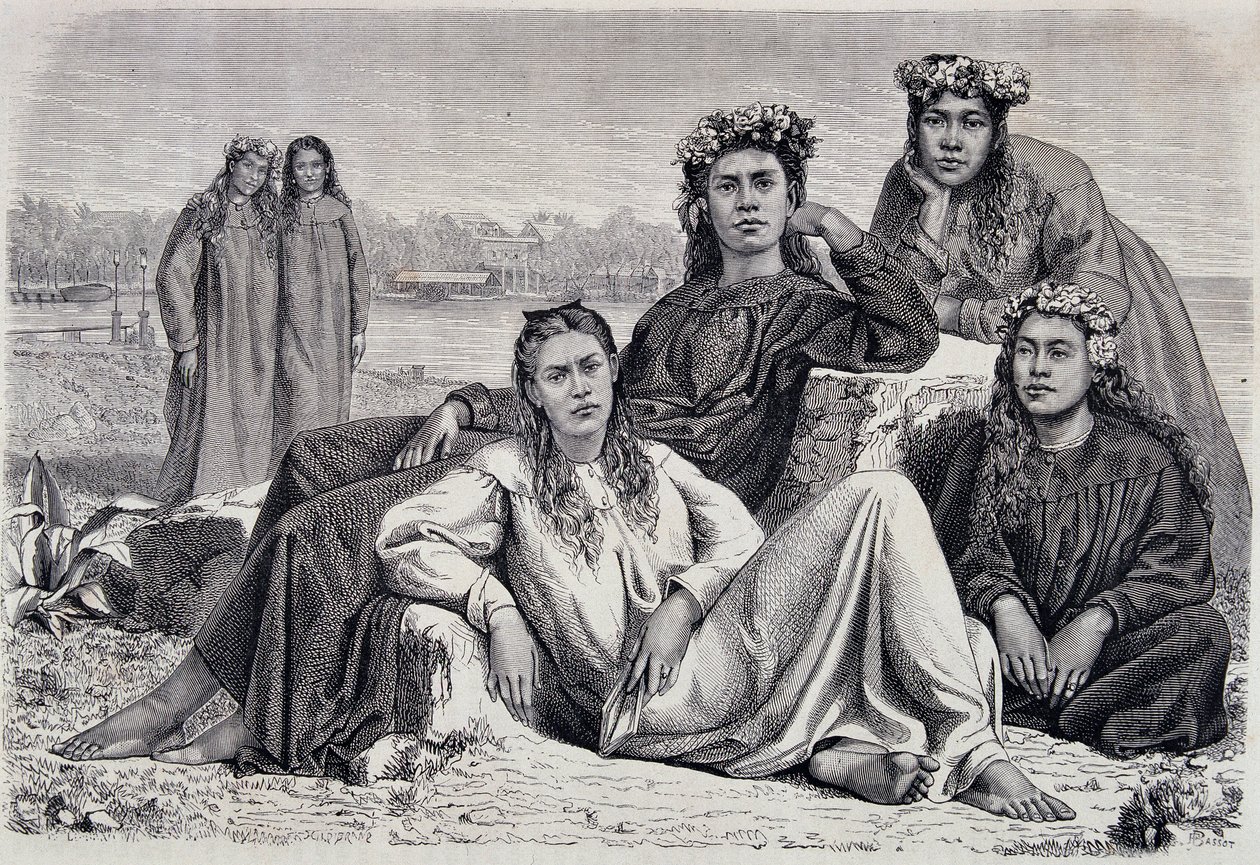 Young Women of Tahiti - in 