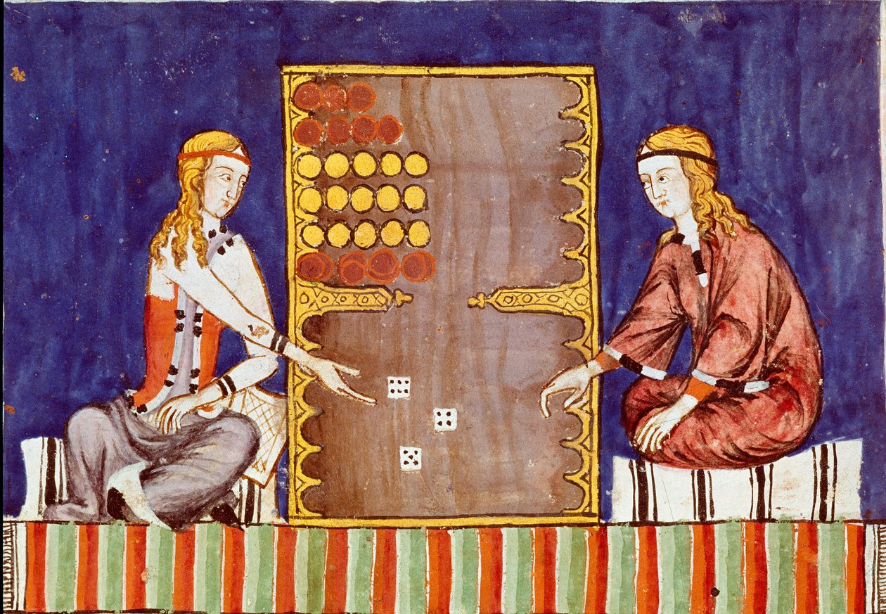 Young Women Playing Tric Trac from the Manuscript 