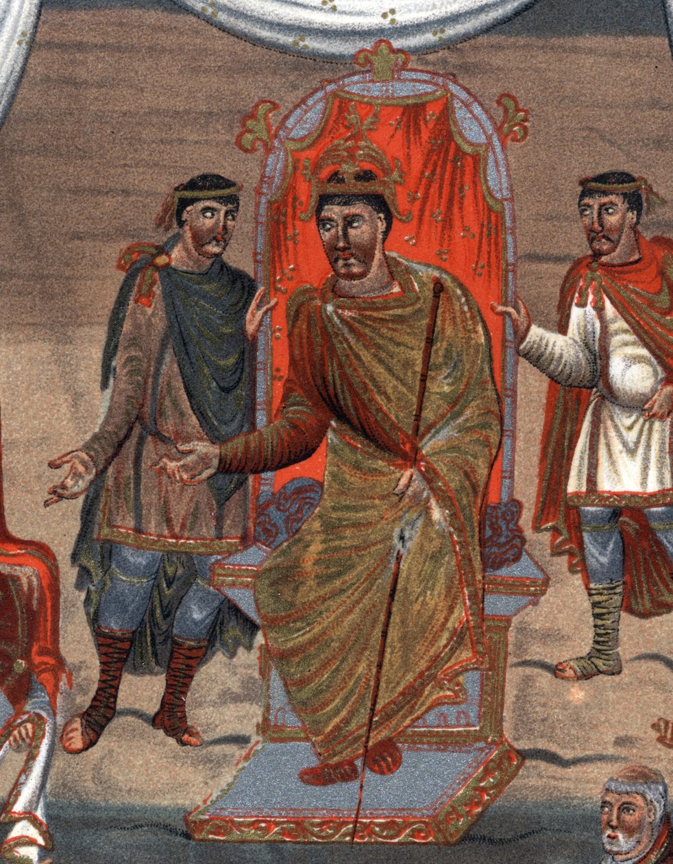 Charles II the Bald receiving a delegation of monks from Tours (detail) by Unknown artist